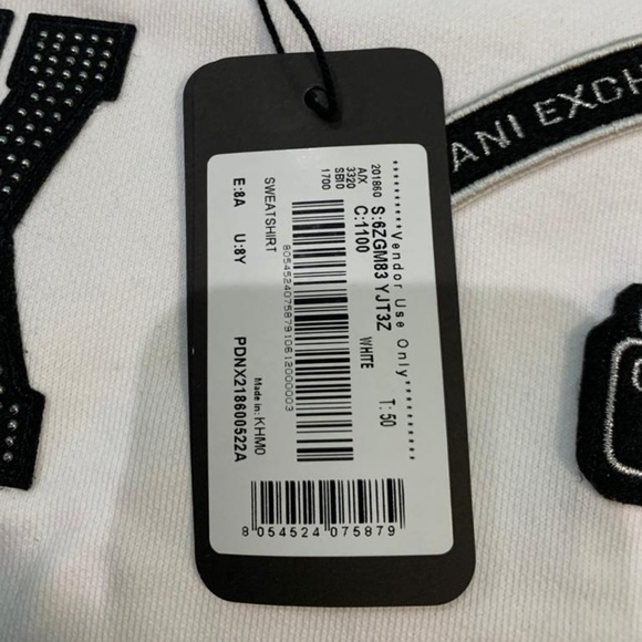 Armani Exchange Girls Logo Patch Raglan Top - Picture 2 of 2